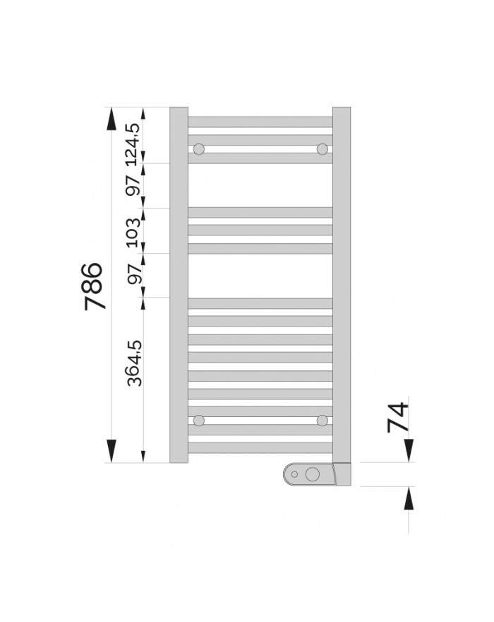 Zehnder Aura Electric towel radiator 860x400 mm