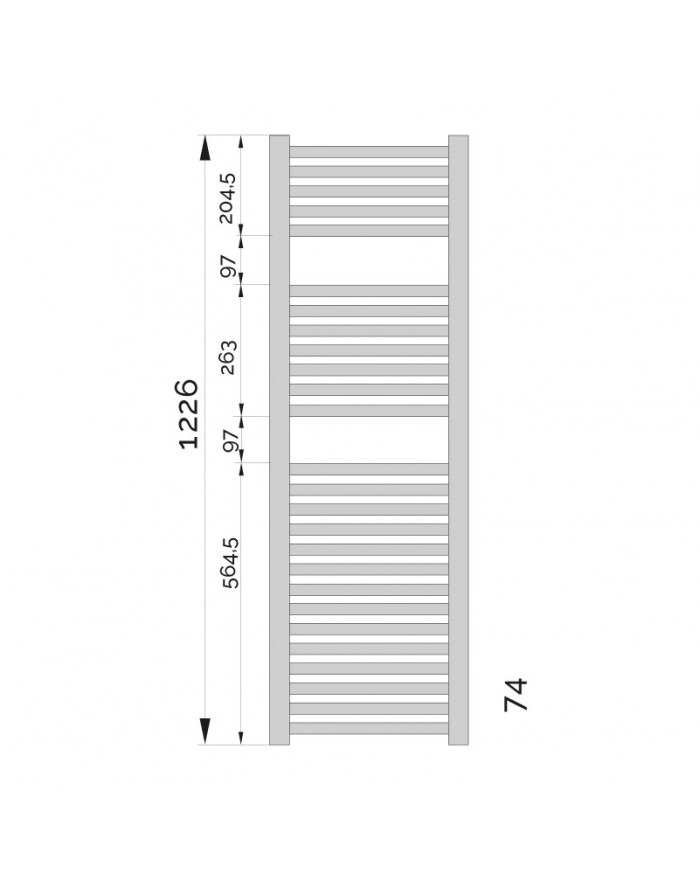 Zehnder Aura Electric towel radiator 1300x500 mm