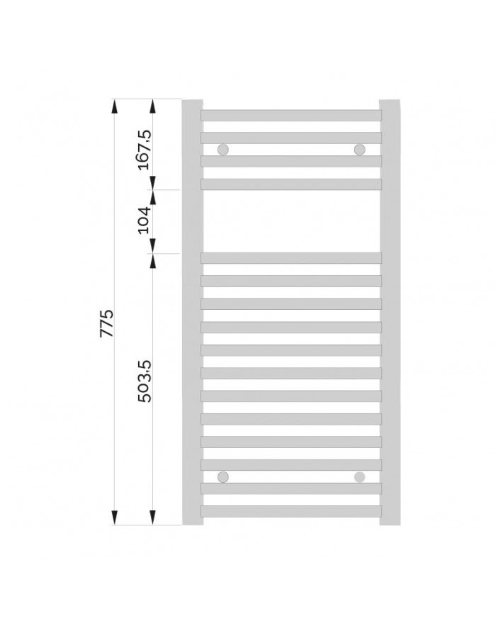 Radiatore scaldasalviette Zehnder Aura 775x450 mm Bianco PBN-080-045-3580-901