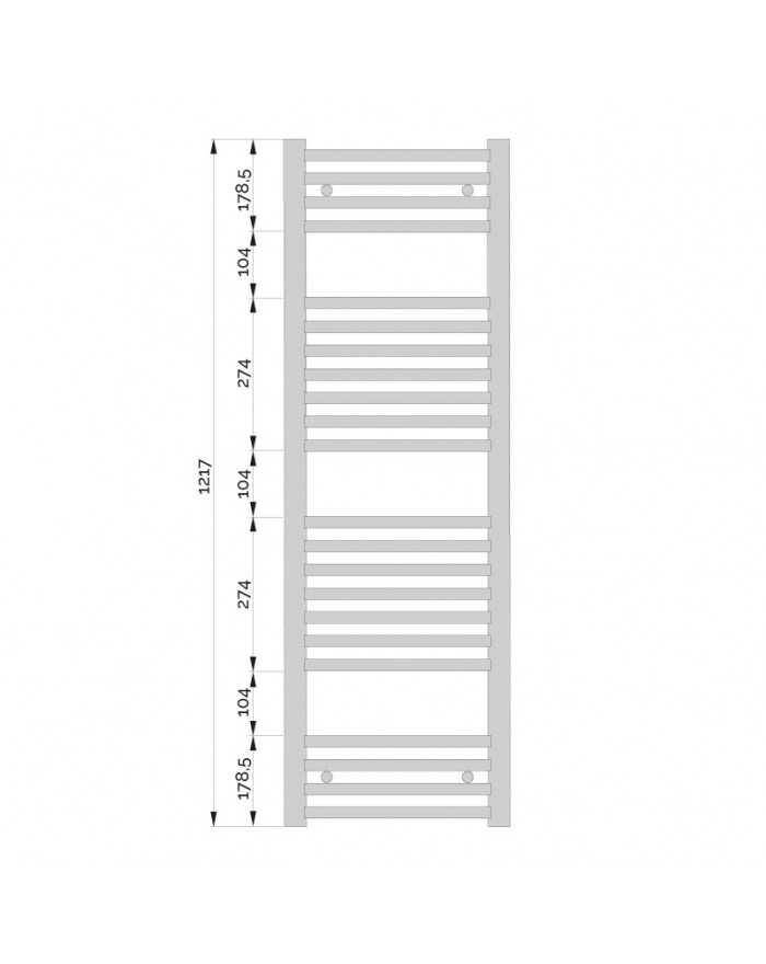 Radiatore scaldasalviette 1217x450 mm bianco Zehnder Aura PBN-120-045-3580-901