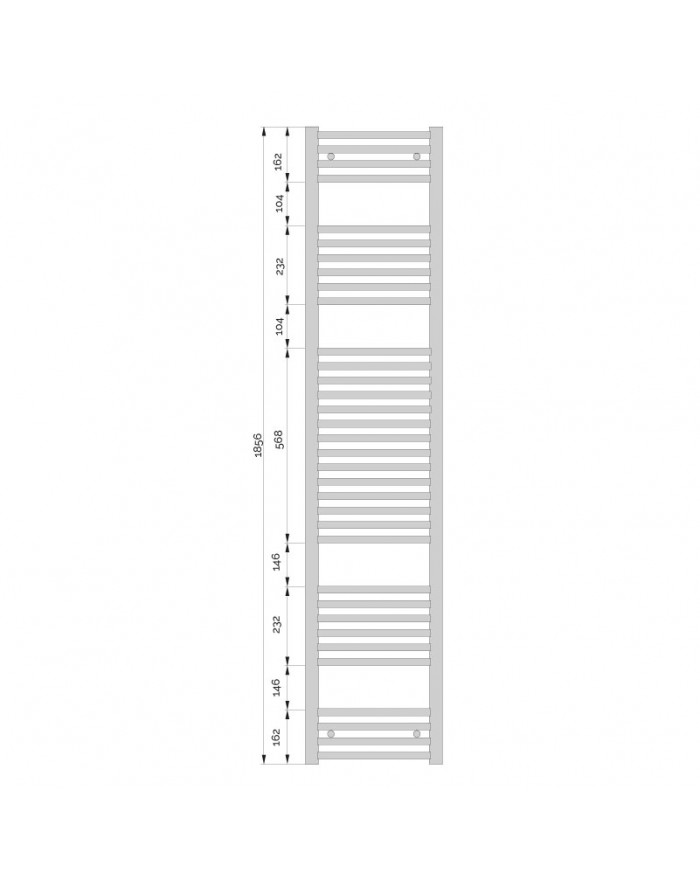 Zehnder Aura towel radiator 1856x500 mm white