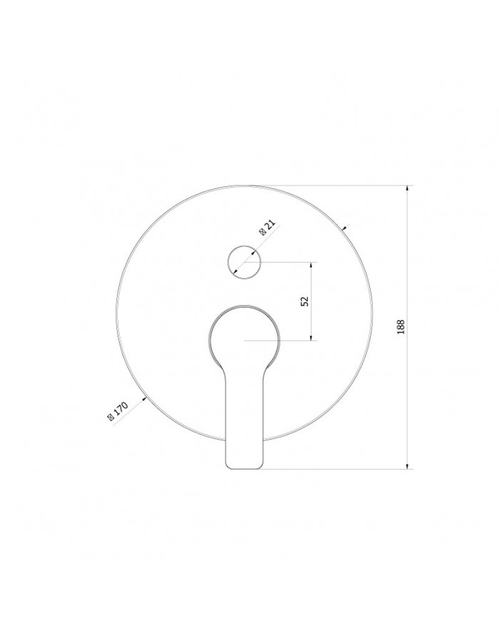 Teorema Good-Life Lever and disc with diverter for built-in bath and shower mixer 188 mm chrome