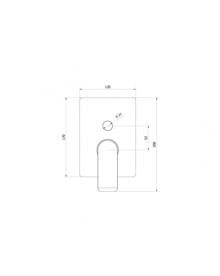 Teorema XS Lever and disc with diverter for built-in bath and shower mixer 200 mm chrome