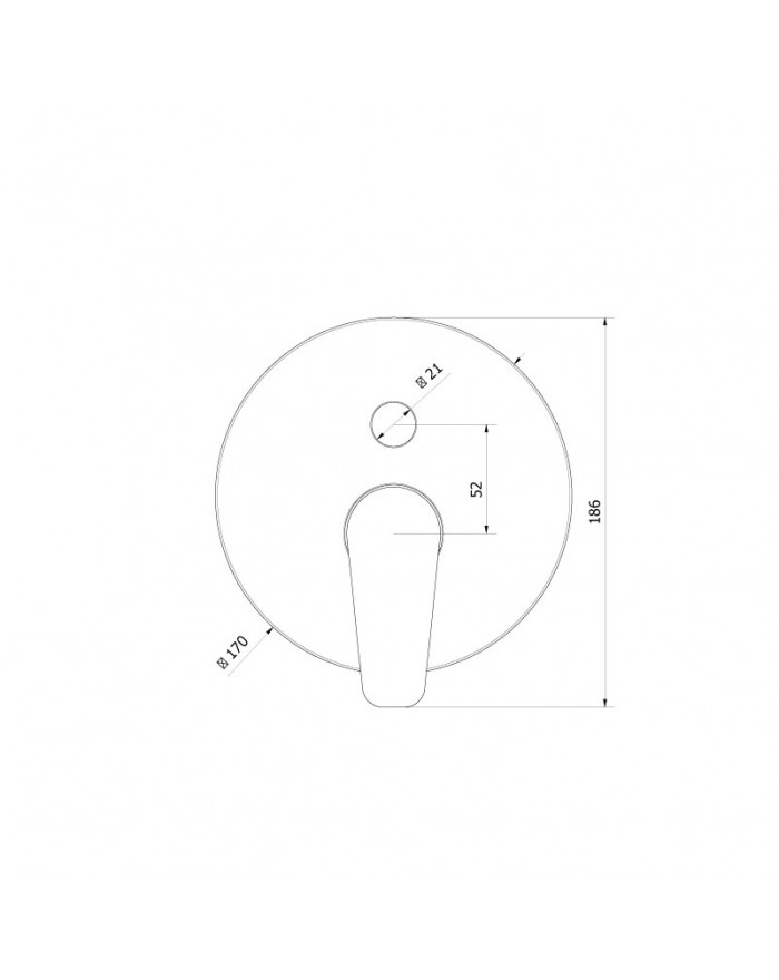 Theorem Slyce Lever and disc with diverter for chromed built-in bath and shower mixer