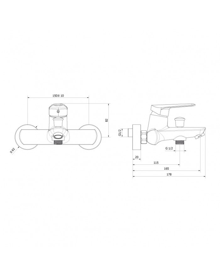 Slyce Teorema Miscelatore esterno per vasca cromato 9C150110301