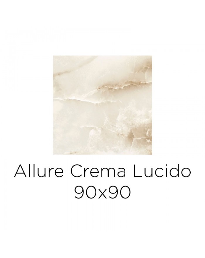 Allure Navati Piastrella in Grés Porcellanato 90x90 Crema Lucido RTT NAVN063109090020