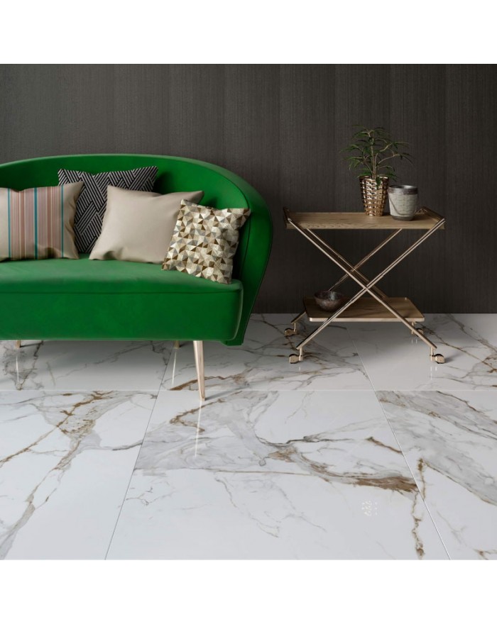 Navarti Aeris Porcelain stoneware tile 90x90 cm glossy gold RTT