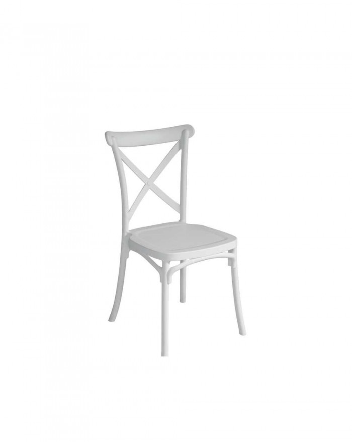 Moia Trattoria Set of 6 garden chairs in white polypropylene