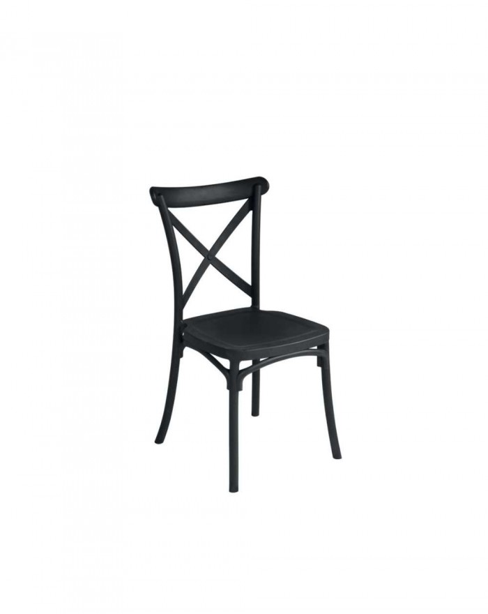 Moia Trattoria Set of 6 garden chairs in anthracite polypropylene