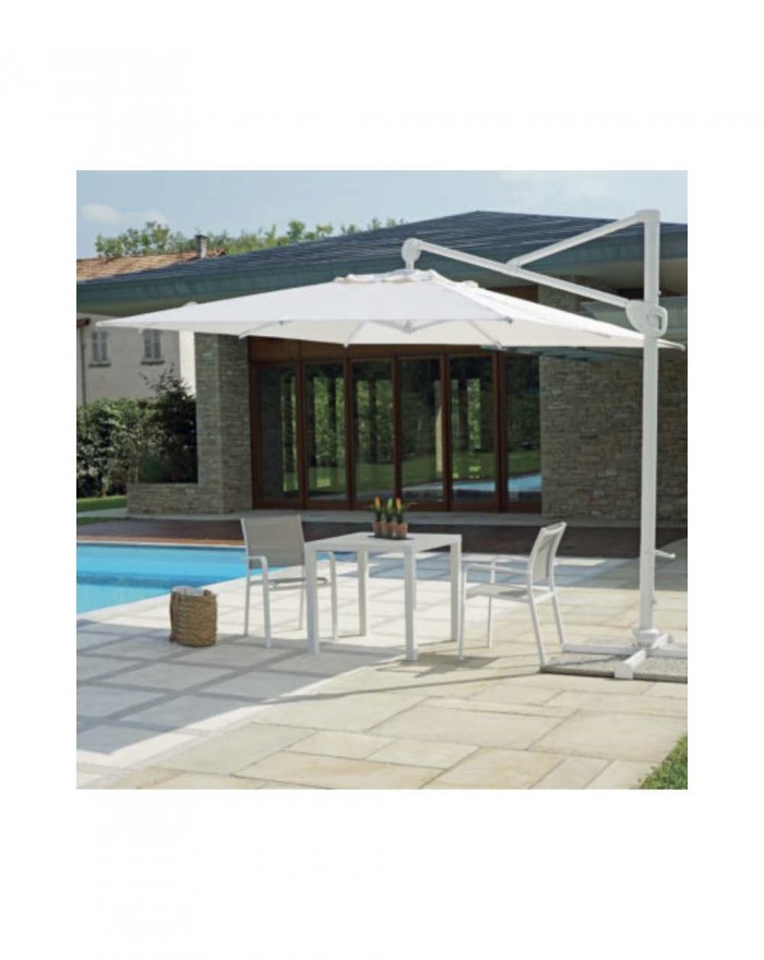 Moia 3x3 platinum garden umbrella with white shaft