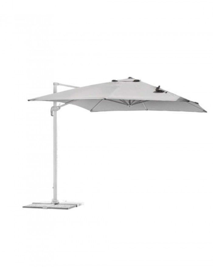 Moia 3x4 platinum garden umbrella with white shaft