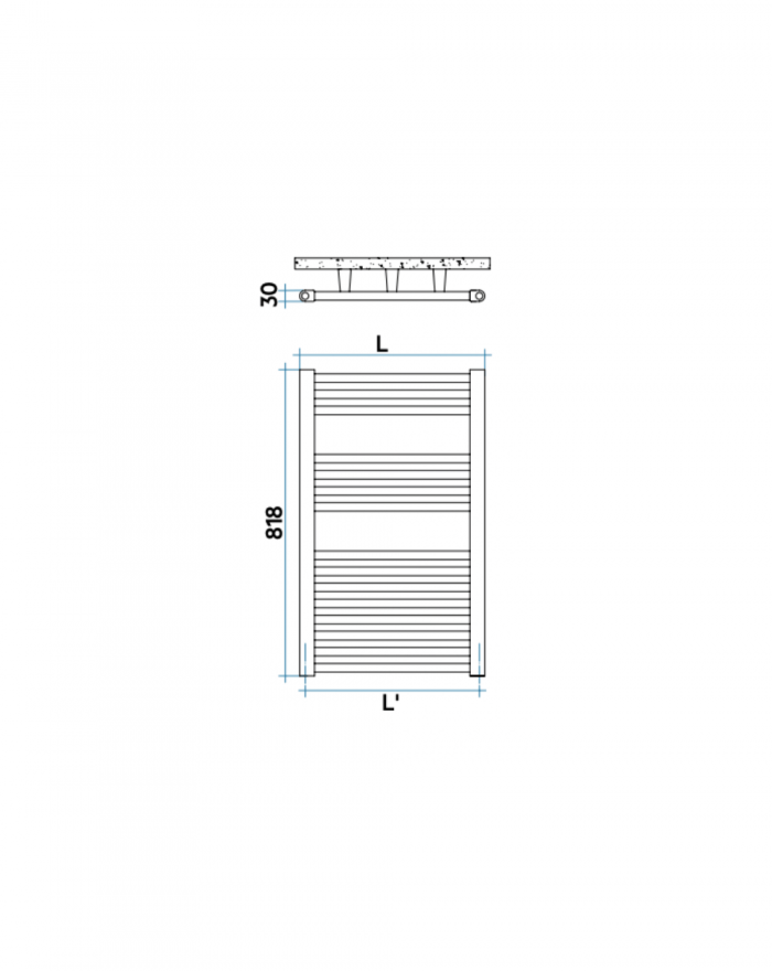 ARES Termoarredo 818x480 mm cromato IRSAP EIS048B01IR01NNN