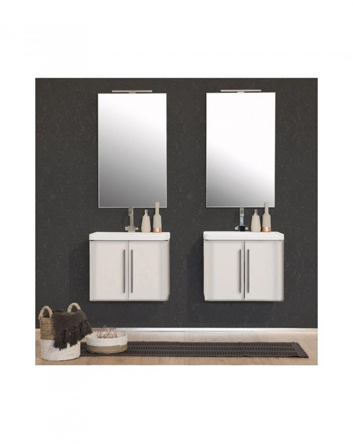 Montegrappa Novella Dipiù Wall-mounted washbasin cabinet 2 doors 65x50 cm white