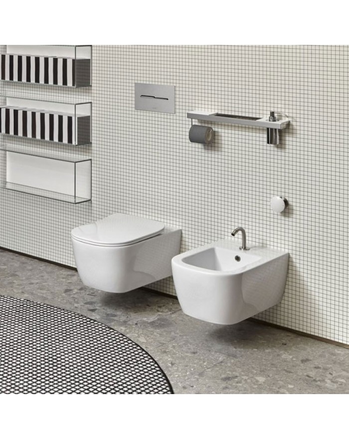 Antonio Lupi Serie Komodo vaso sospeso e bidet Ceramica Satinata Bianco