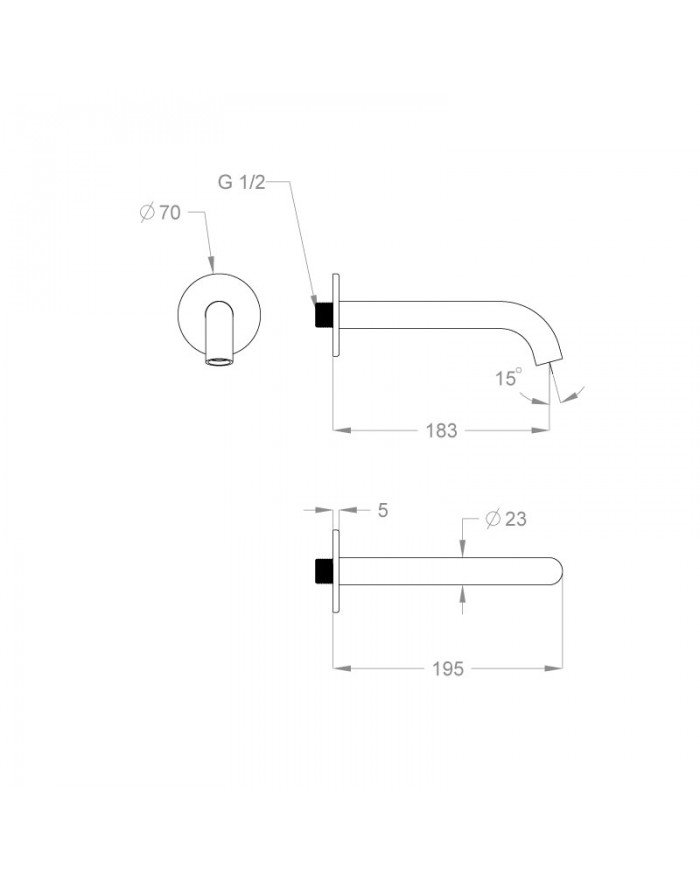 FIR ITALIA Cleo 84 Chrome wall-mounted built-in basin mixer