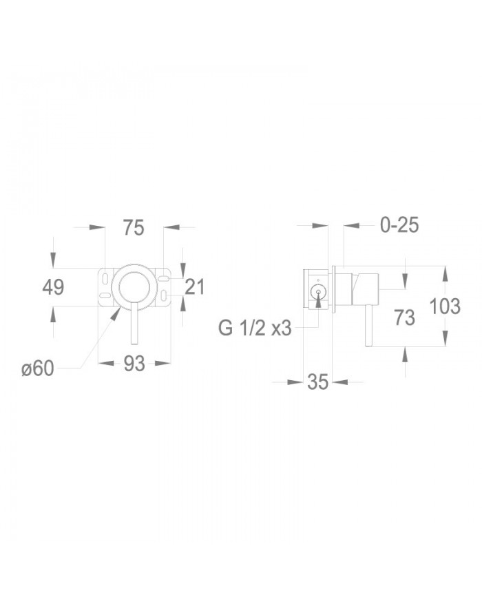 Cleosteel 48 Miscelatore monocomando a parete inox spazzolato FIR ITALIA 48501095000