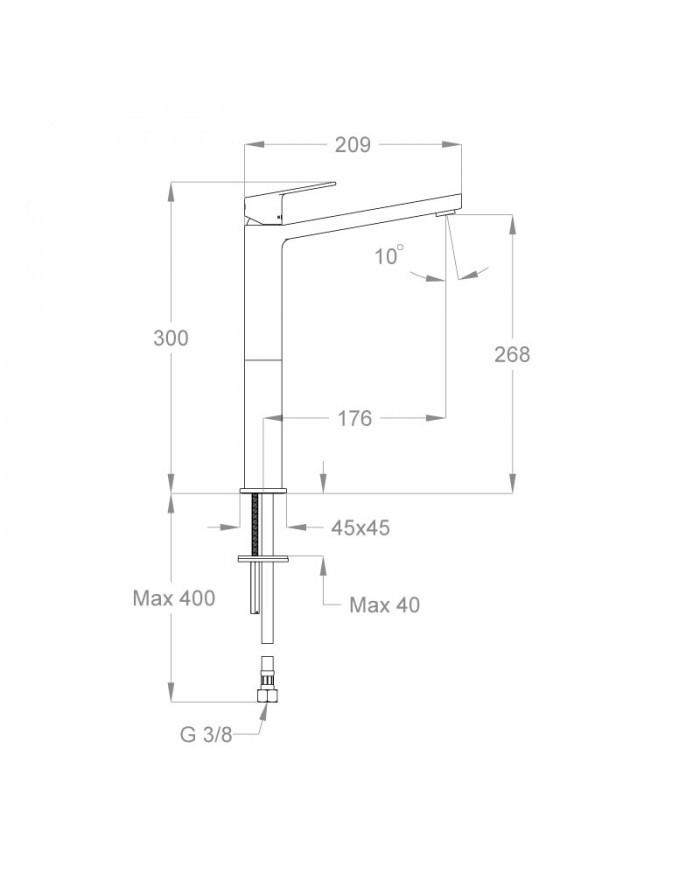 FIR ITALIA Doda 67 High chrome basin mixer