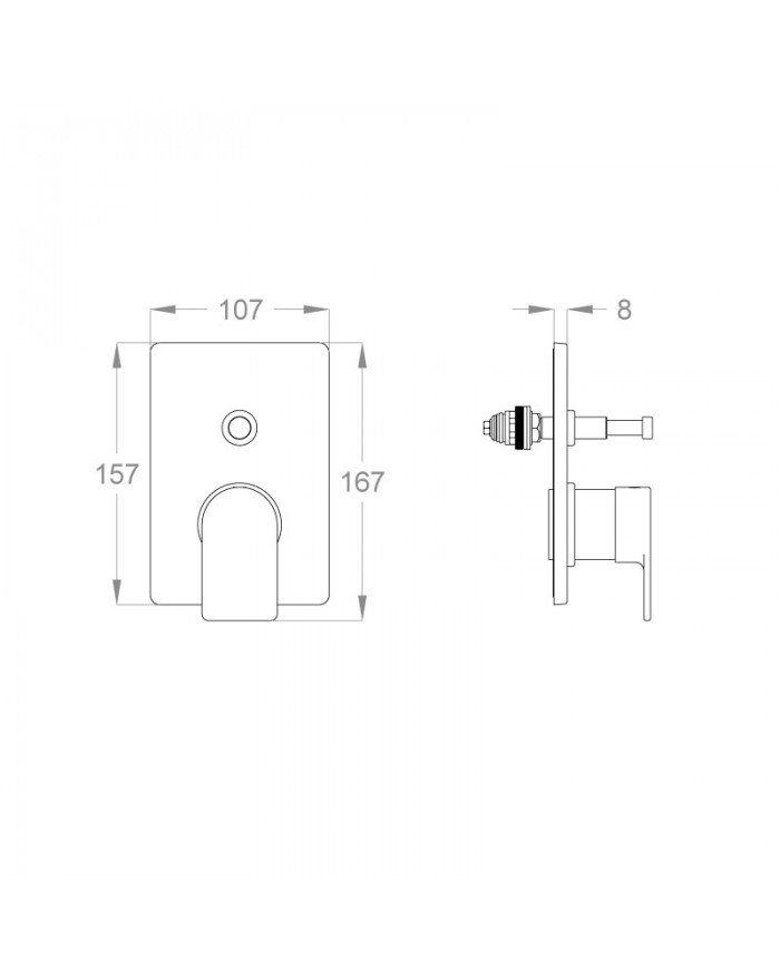 FIR ITALIA External part of 2-way chrome shower mixer