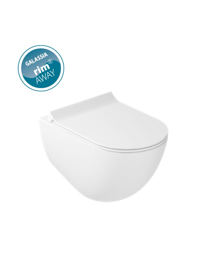 Galassia Dream rimless wall hung toilet 56x36 cm white