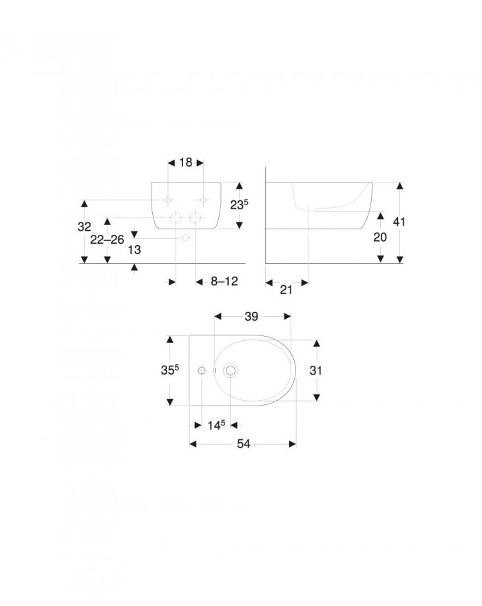 Bidet sospeso bianco Geberit Icon 22 234000000