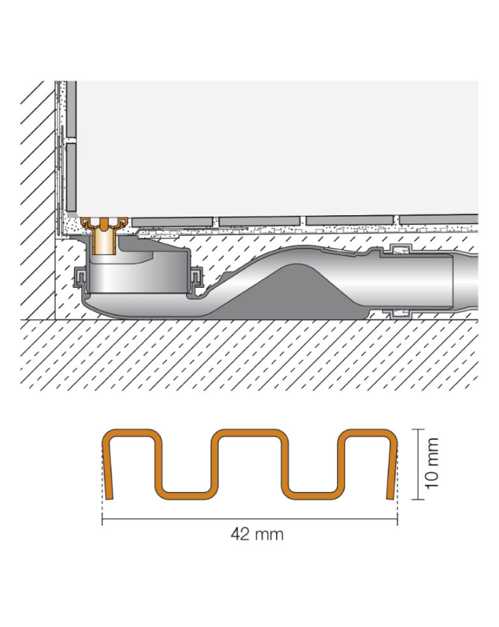 copy of Schlüter KERDI-LINE-H Channel with horizontal outlet KLH-40-GE-80