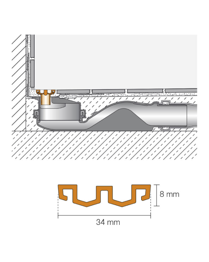 copy of Schlüter KERDI-LINE-H Channel with horizontal outlet KLH-40-GE-80