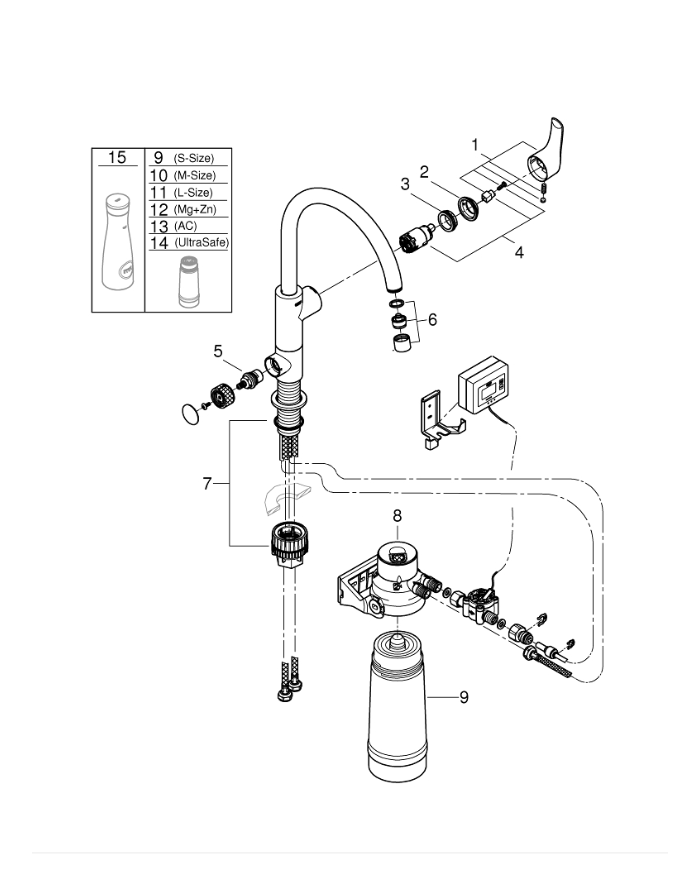 Miscelatore monocomando per lavabo Grohe Blue Pure cromo 30499000