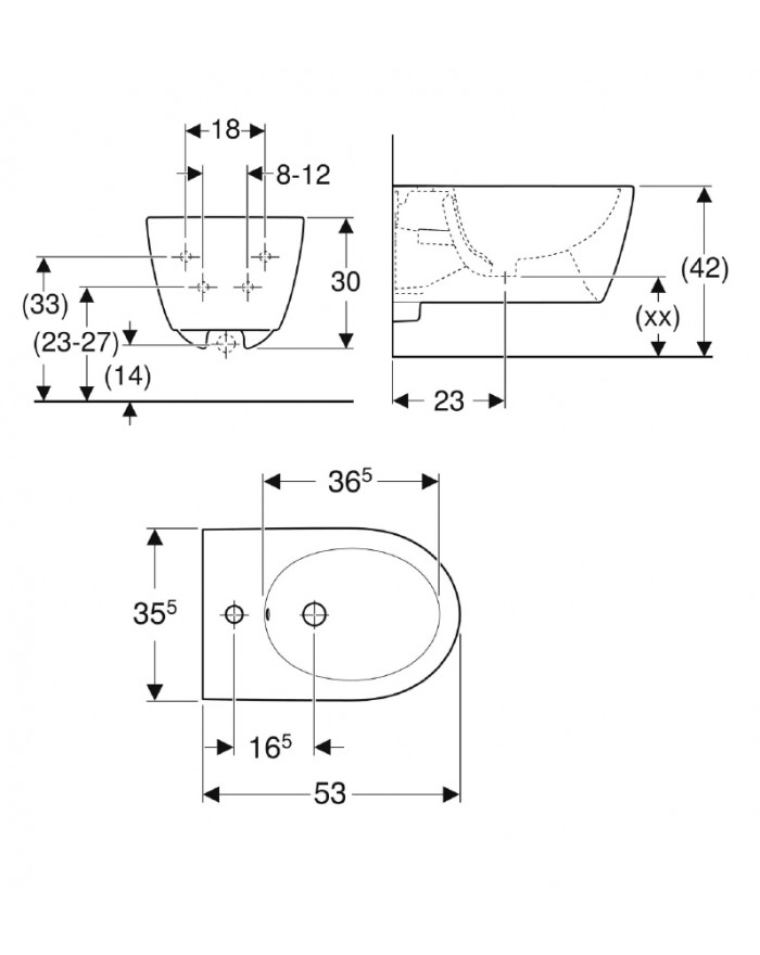 Bidet sospeso bianco Geberit Icon 22 501.898.00.1