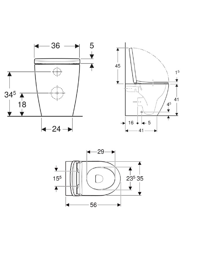 copy of Geberit Icon Rimfree® wall hung washdown toilet set with soft close seat