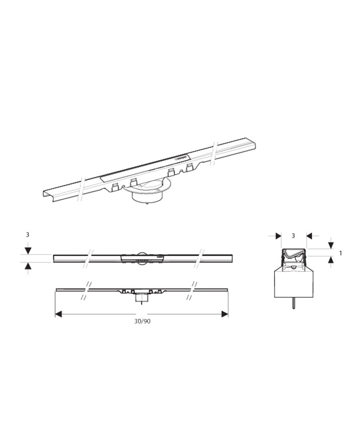 copy of Geberit CleanLine60 Floor-standing shower channel