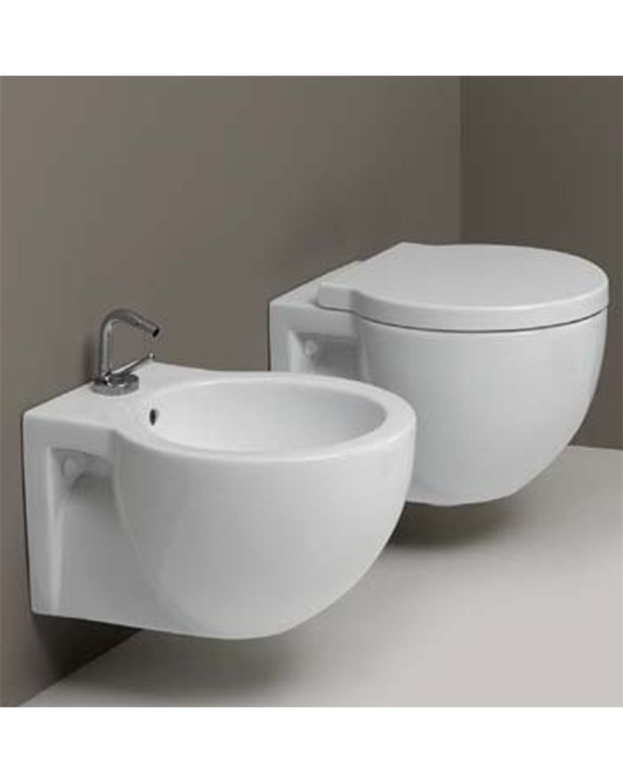 White wall hung bidet Easy Round Ceramica Cielo EASBS