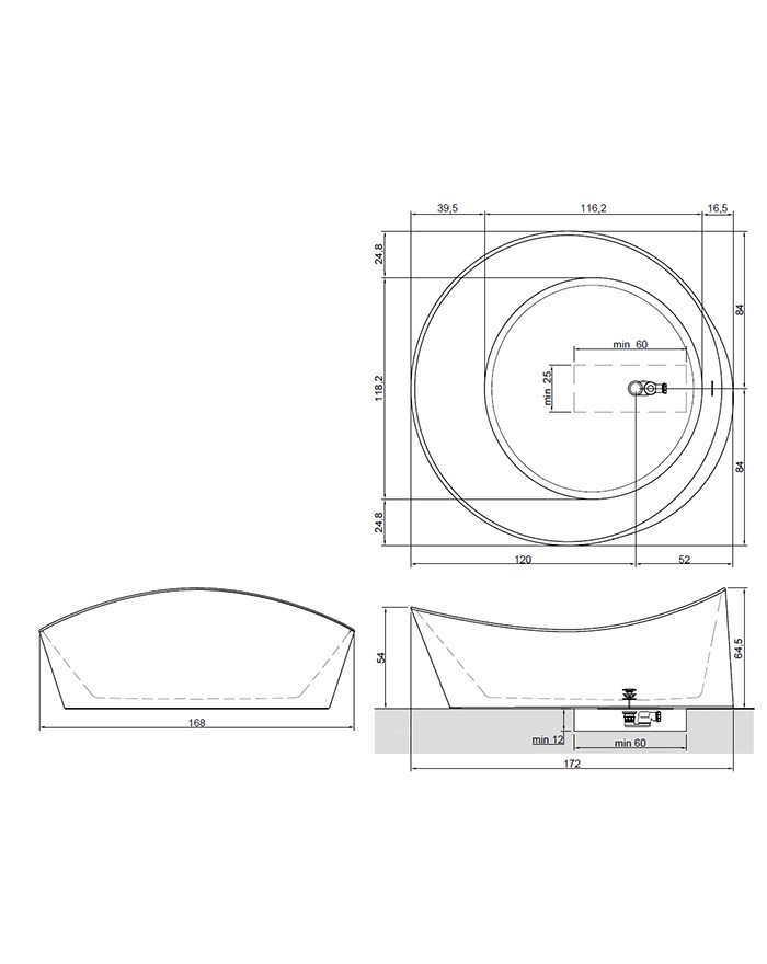 copy of Antonio Lupi Urnamood Countertop washbasin 50x23,5 Flumood