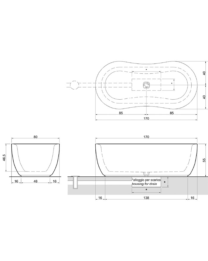 copy of Antonio Lupi Urnamood Countertop washbasin 50x23,5 Flumood