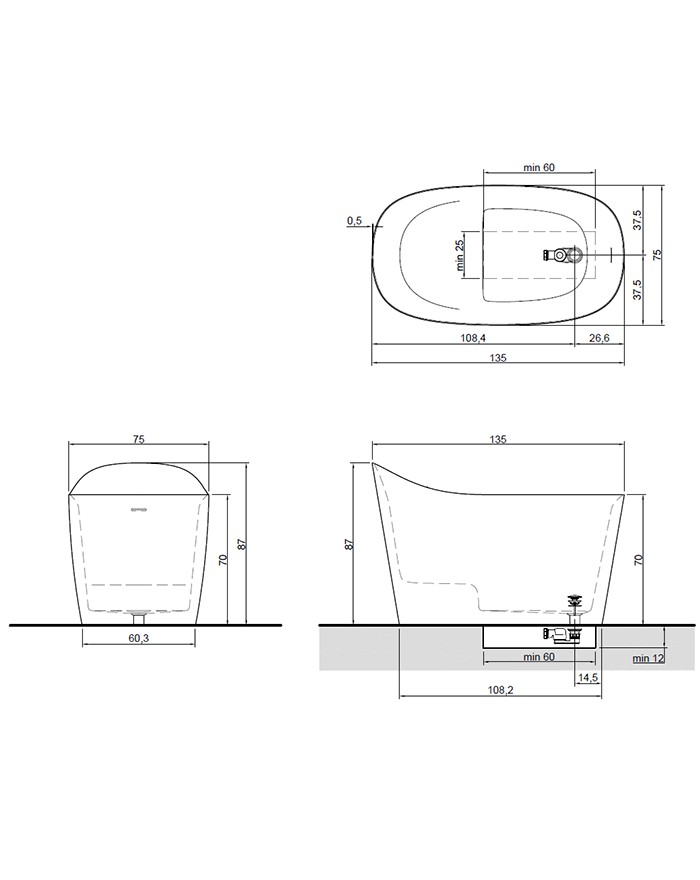 copy of Antonio Lupi Urnamood Countertop washbasin 50x23,5 Flumood