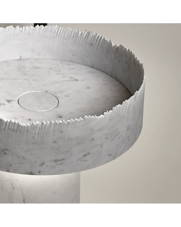 Flow led Antonio Lupi Lavabo a terra Ø47  in marmo Bianco Carrara