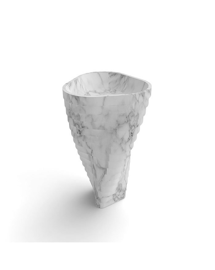 Vortice Antonio Lupi Lavabo a terra 85x49,5x52 cm in marmo Bianco Carrara