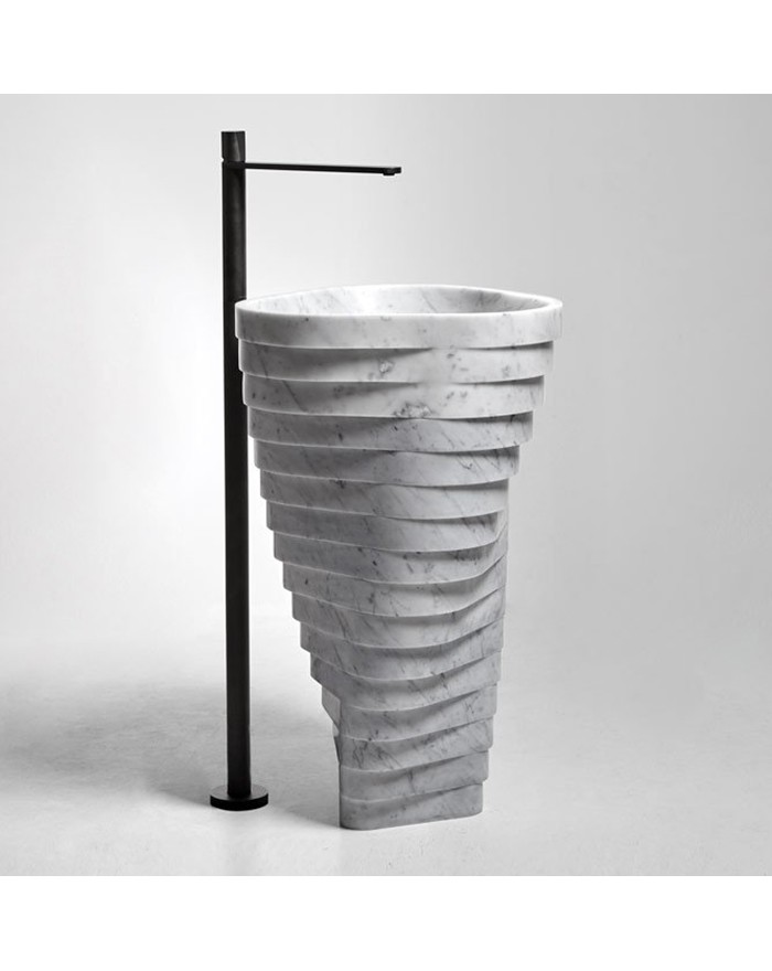 Vortice Antonio Lupi Lavabo a terra 85x49,5x52 cm in marmo Bianco Carrara