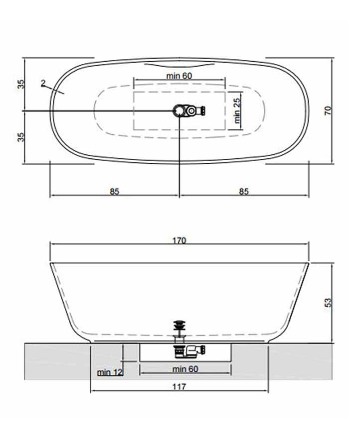 copy of Antonio Lupi Urnamood Countertop washbasin 50x23,5 Flumood