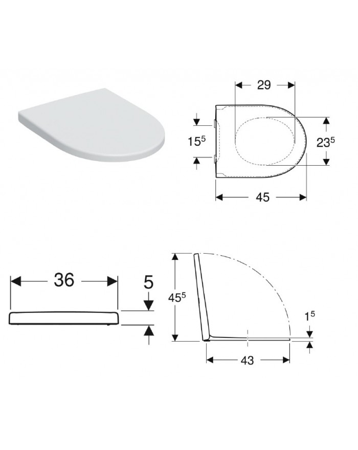 Geberit Icon 22 Set WC e Bidet sospeso con sedile a chiusura rallentata bianco