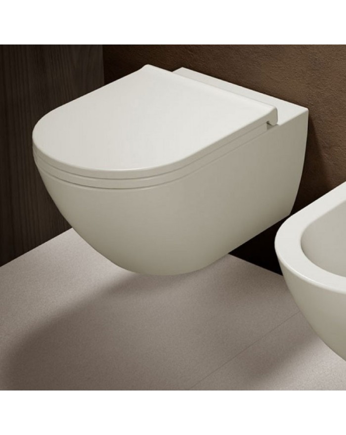 Set Ceramica Cielo Serie Enjoy vaso e bidet sospeso con copriwater bianco