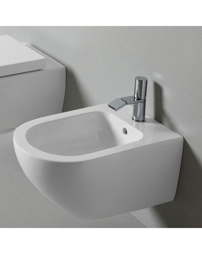 Set Ceramica Cielo Serie Enjoy vaso e bidet sospeso con copriwater bianco