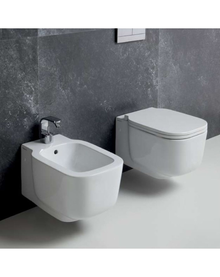 Ceramica Cielo Cubika White wall hung bidet