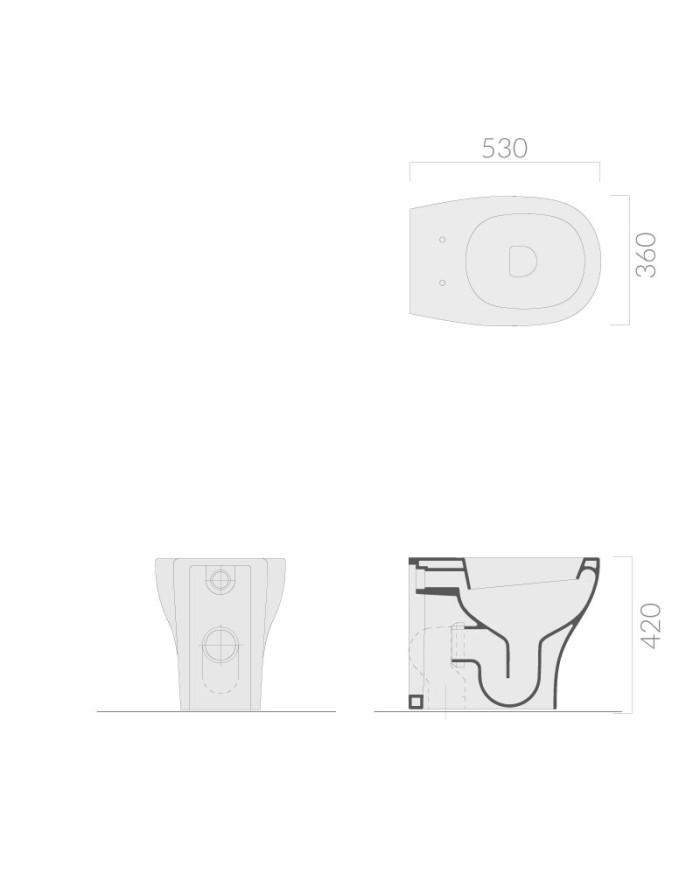 WC a pavimento 53x36 cm Eden Galassia bianco 7213