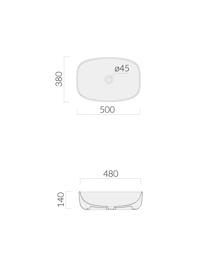 Galassia Dream Countertop washbasin 50x38 cm white