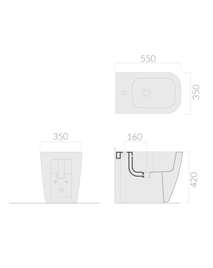 Galassia Meg11 Pro Floor standing bidet 55x35 cm white