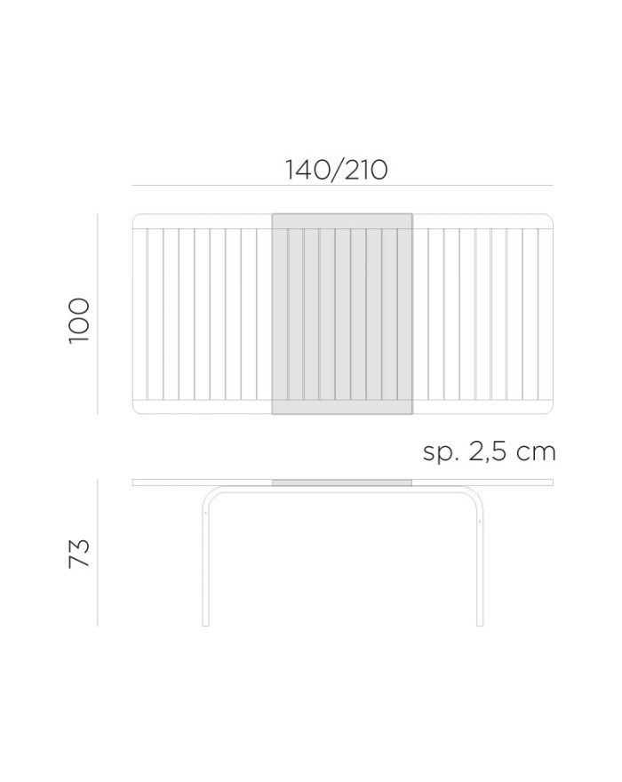 Tavolo allungabile  140/210x100x73h cm Nardi Alloro  tortora 4275910000