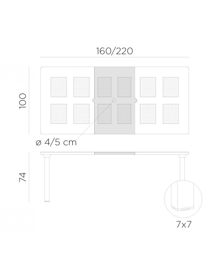 Nardi Levante White painted extendable table