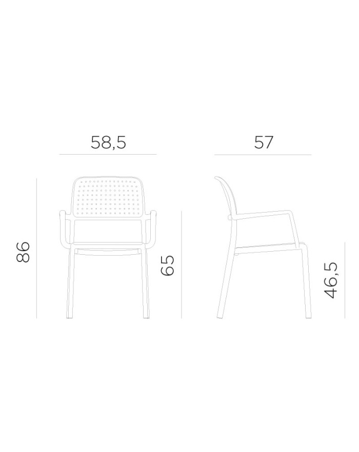 Nardi Bora Garden chair 58,5x57x86h cm white