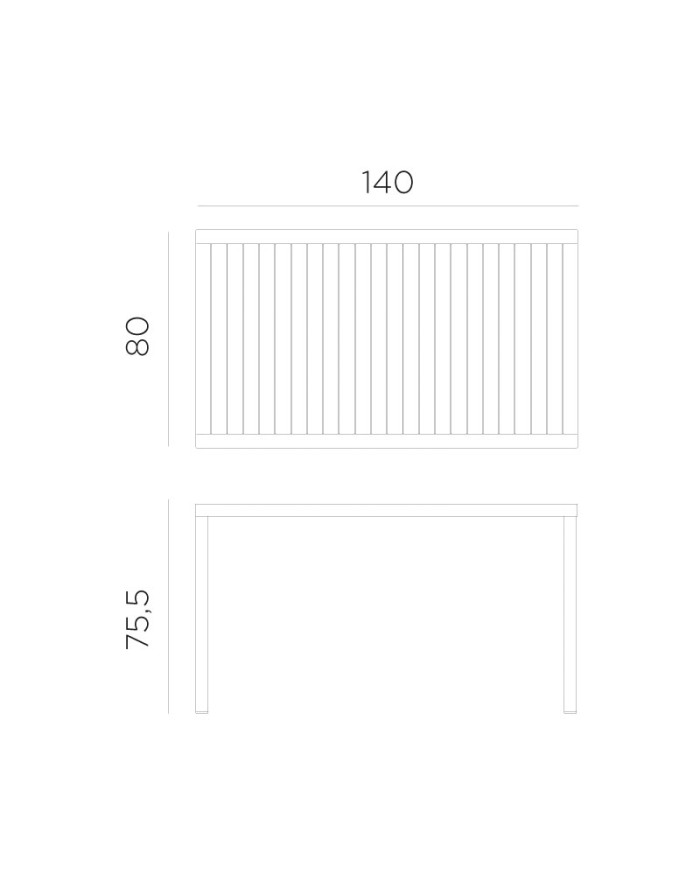 Tavolo da giardino 140x80 cm bianco Nardi Cube 4775300000