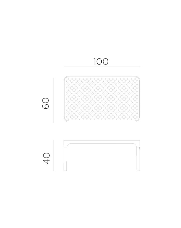 Nardi Net Table 100 White outdoor coffee table